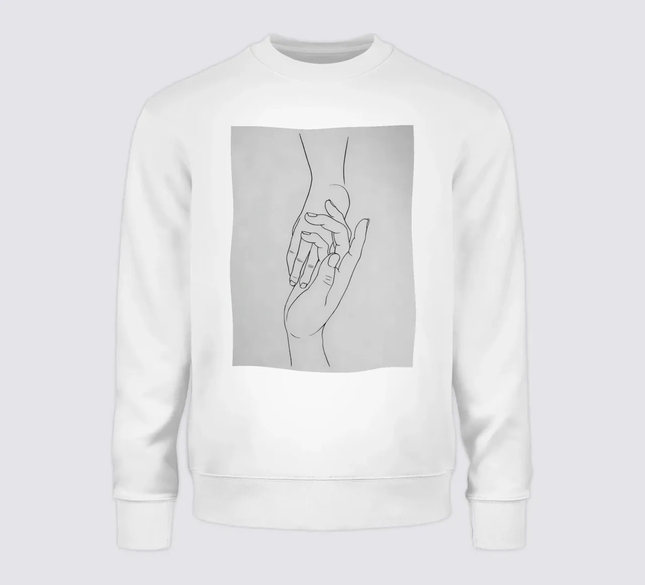 Mani connesse Line Art minimalista felpa da Viv Line Art