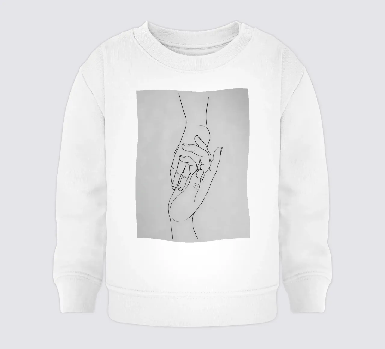 Mani connesse Line Art minimalista felpa neonato da Viv Line Art