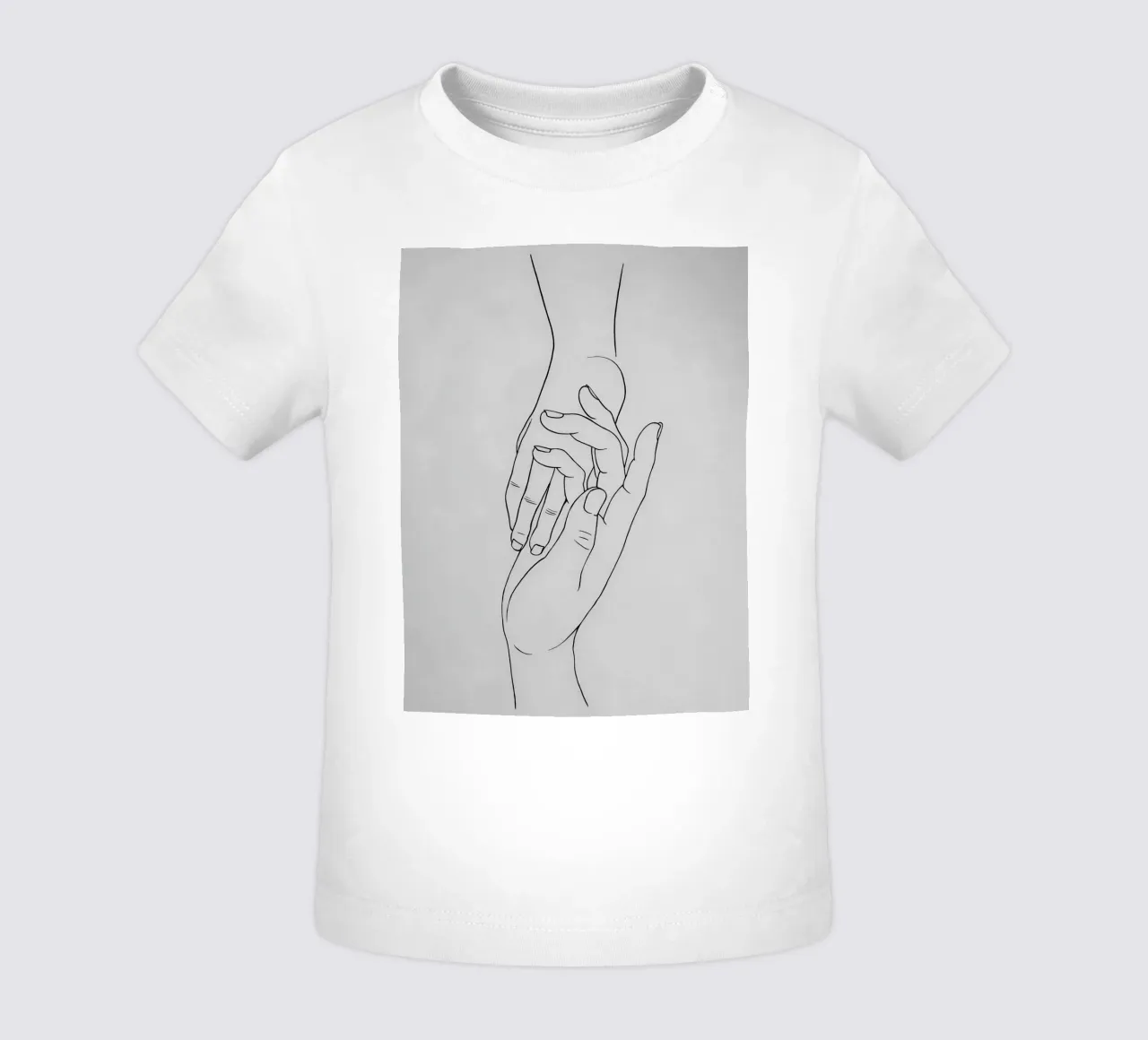 Mani connesse Line Art minimalista maglietta neonato da Viv Line Art