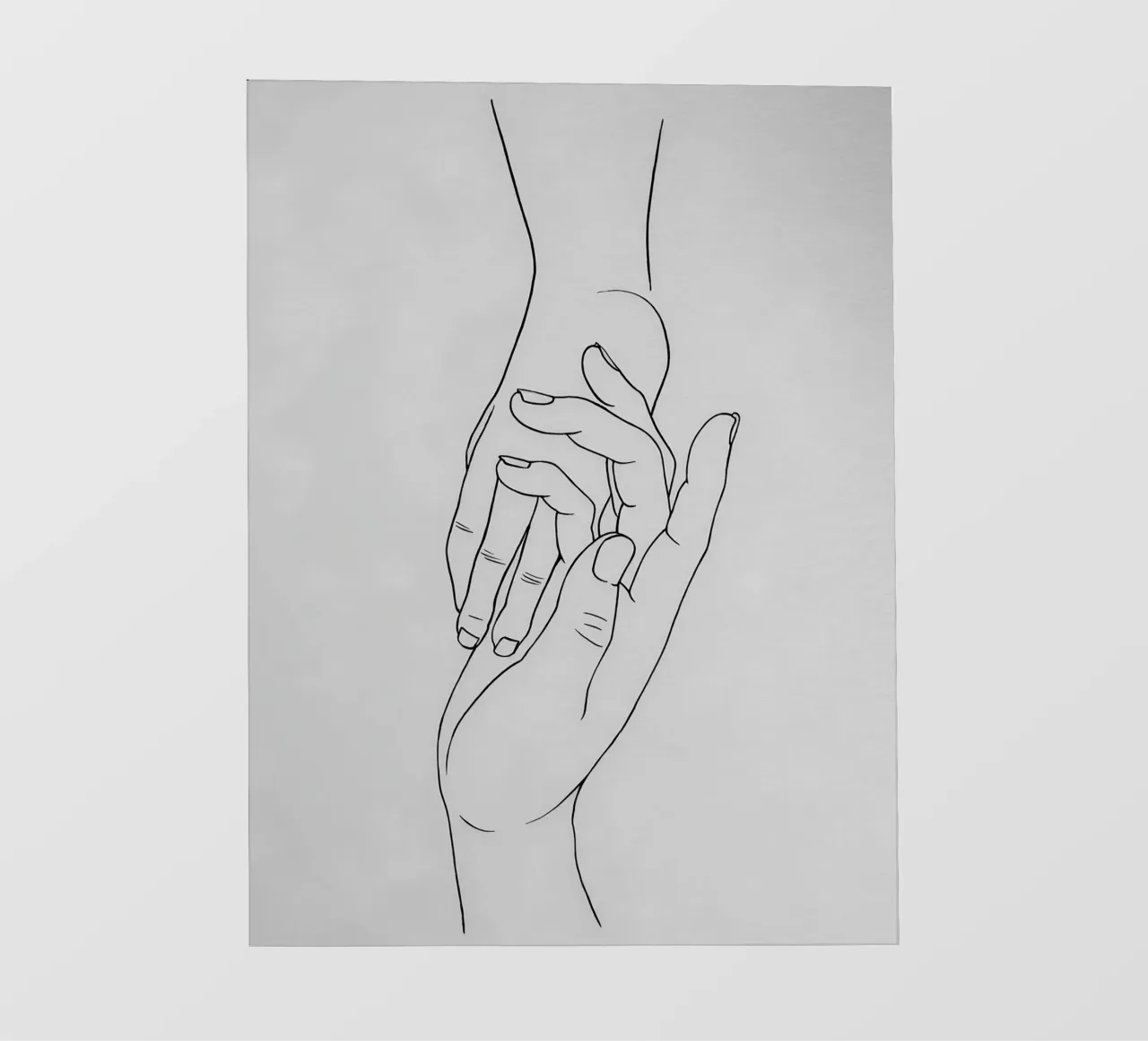 Mani connesse Line Art minimalista pellicola backlit da Viv Line Art