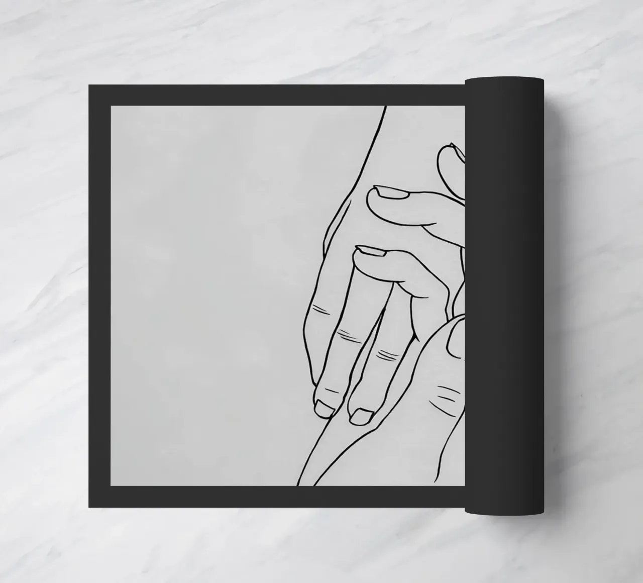 Mani connesse Line Art minimalista zerbino da Viv Line Art