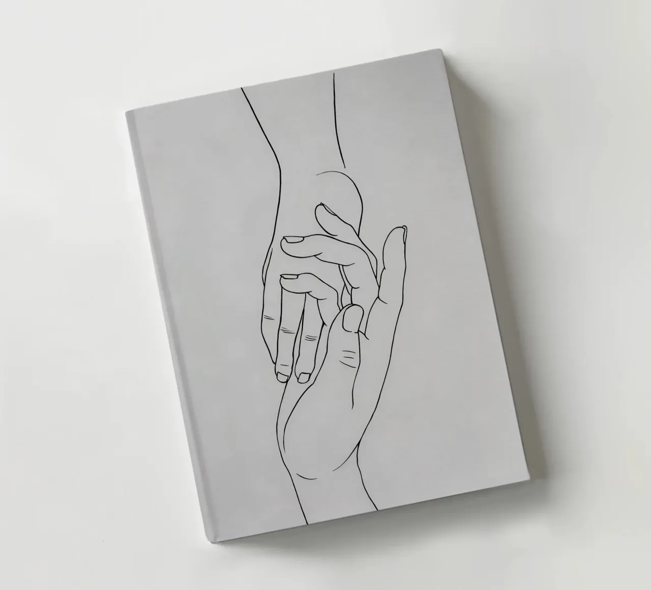 Connected Hands Minimalist Line Art notebook by Viv Line Art