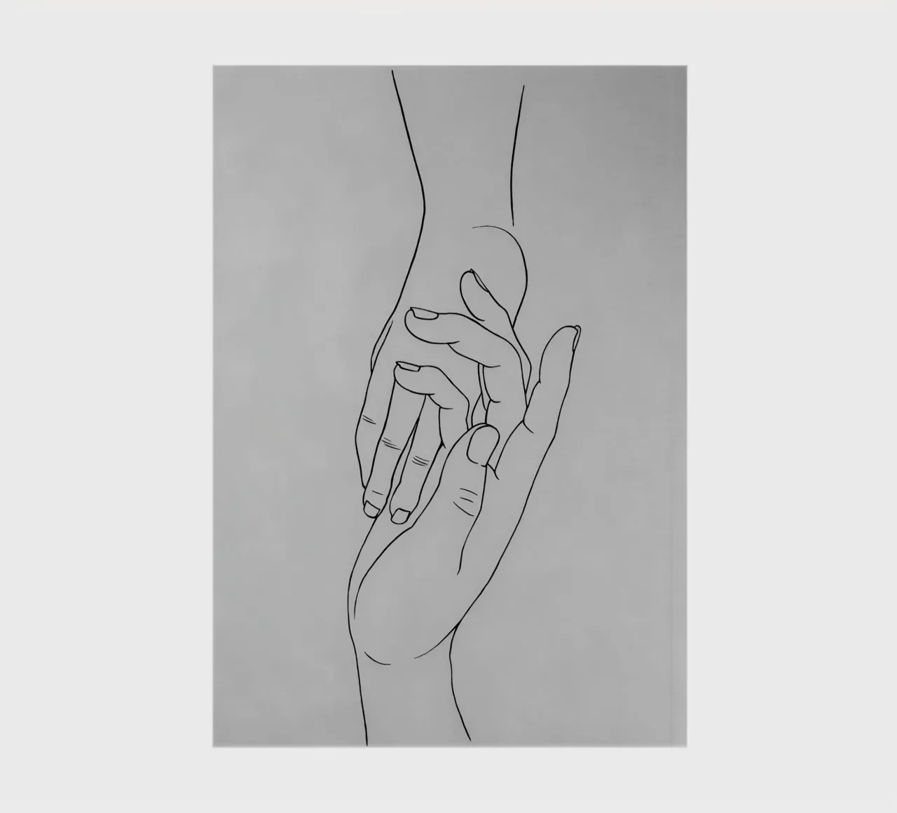Connected Hands Minimalist Line Art notebook by Viv Line Art