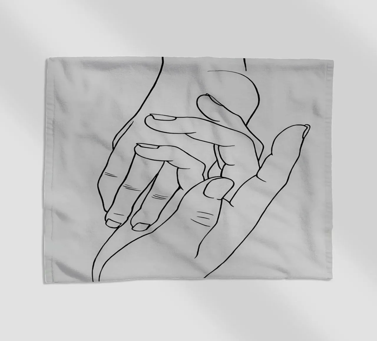 Mani connesse Line Art minimalista telo mare da Viv Line Art