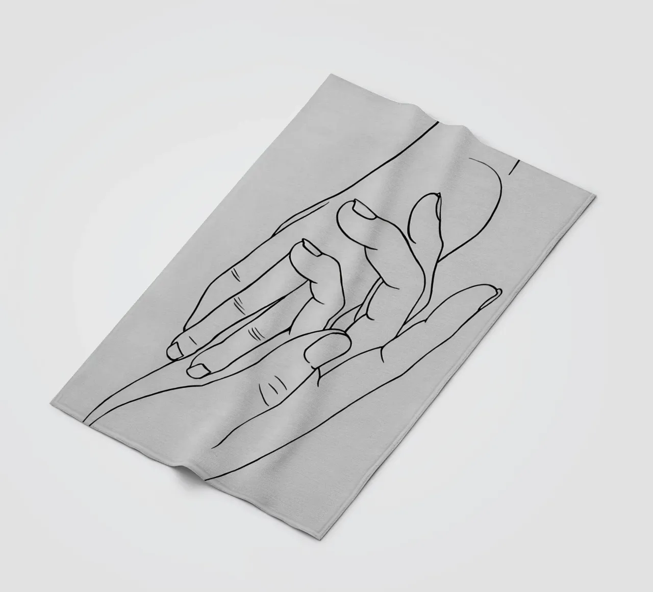 Mani connesse Line Art minimalista coperta in pile da Viv Line Art