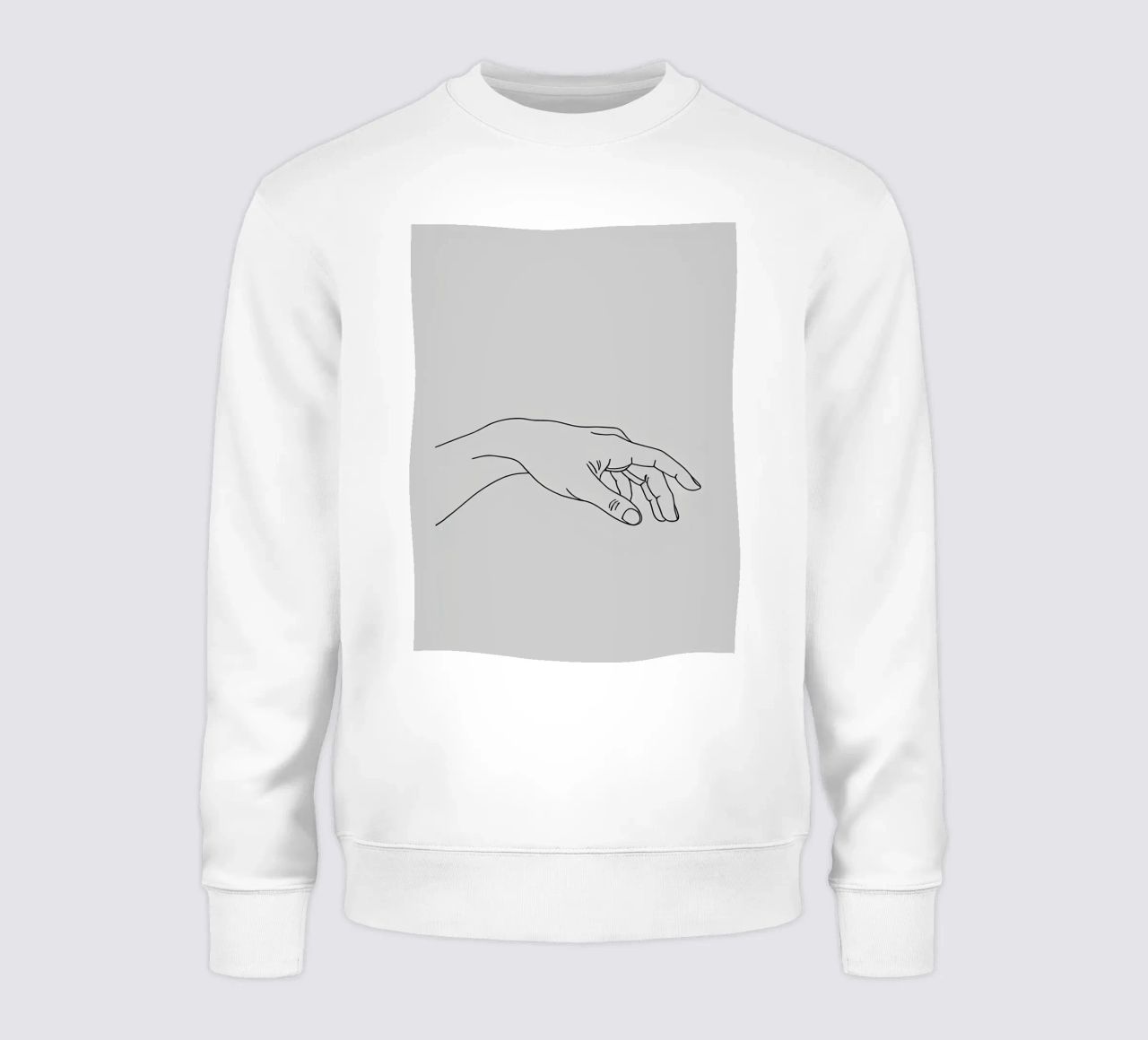 Arte lineare minimalista di Reaching Hands 2 felpa da Viv Line Art