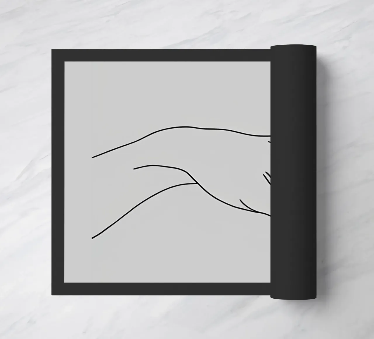 Arte lineare minimalista di Reaching Hands 2 zerbino da Viv Line Art