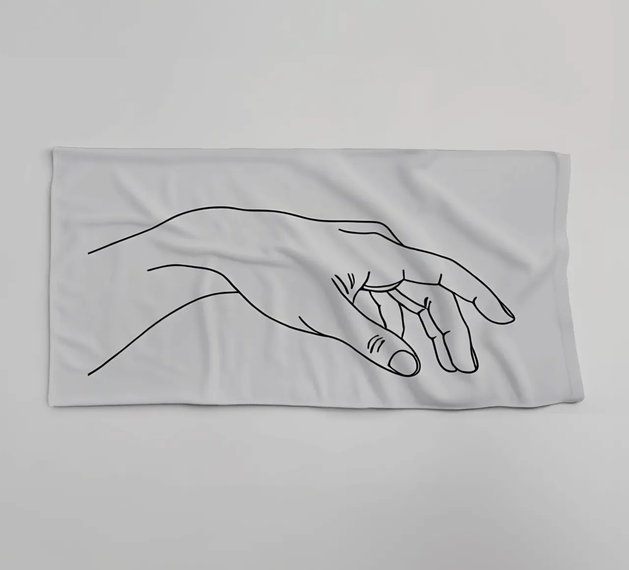 Reaching Hands 2 Minimalist Line Art towel by Viv Line Art