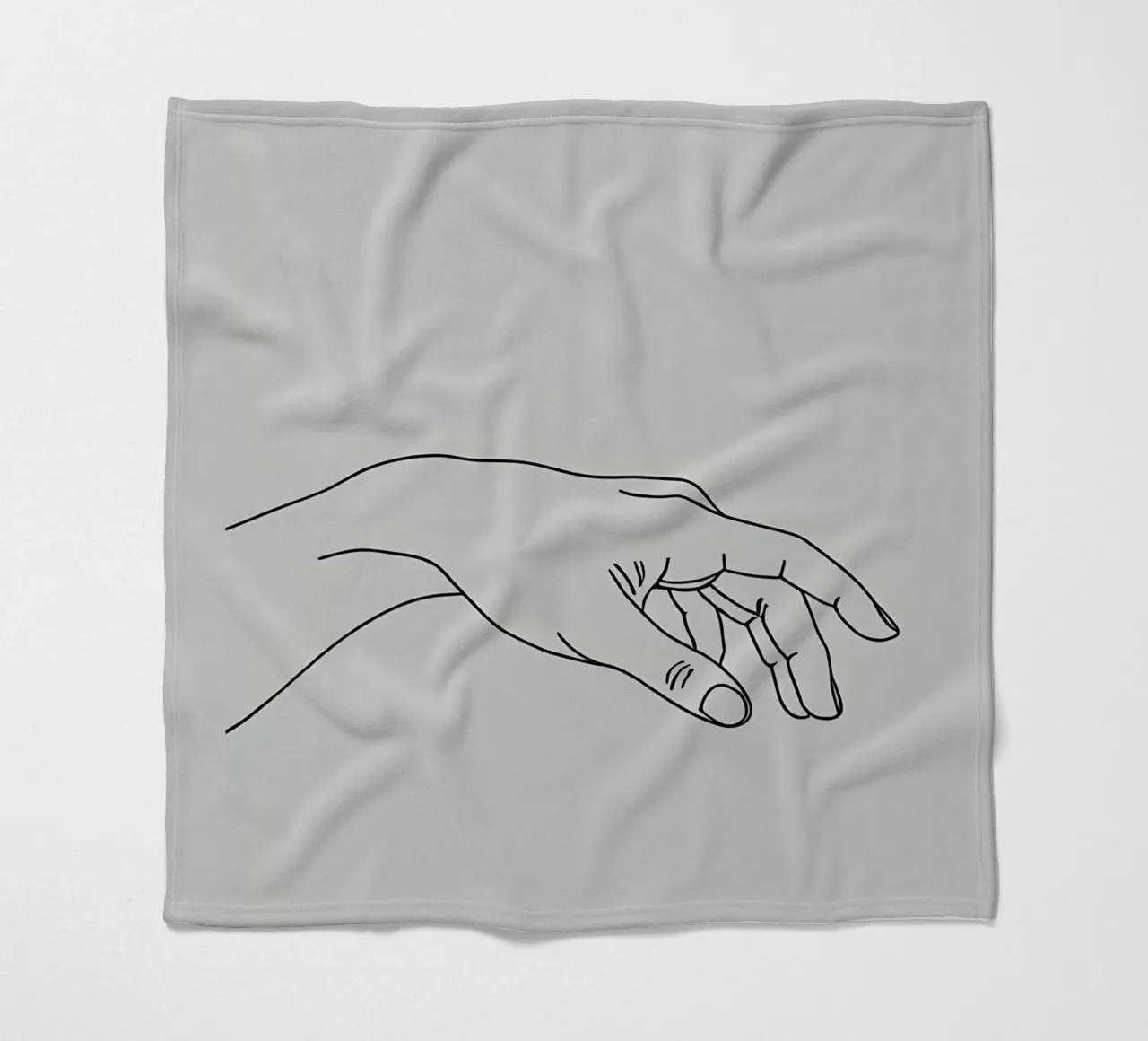 Reaching Hands 2 Minimalist Line Art Fleecedecke von Viv Line Art