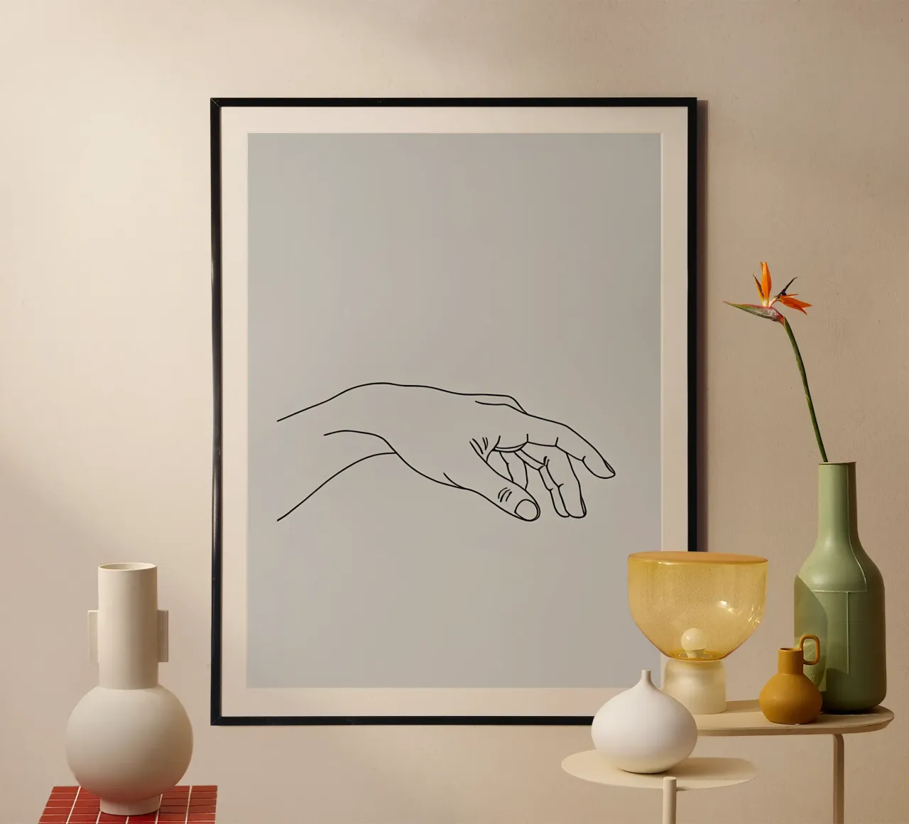 Reaching Hands 2 Art linéaire minimaliste hahnemühle de Viv Line Art