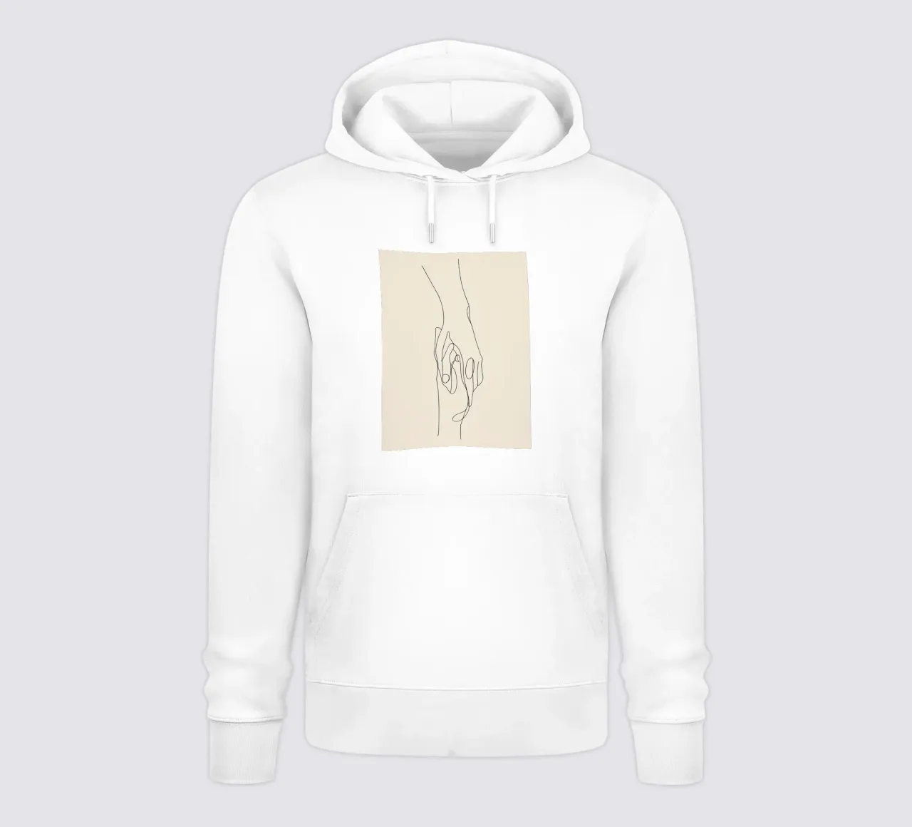 Mani connesse 2 Arte lineare minimalista felpa con cappuccio da Viv Line Art