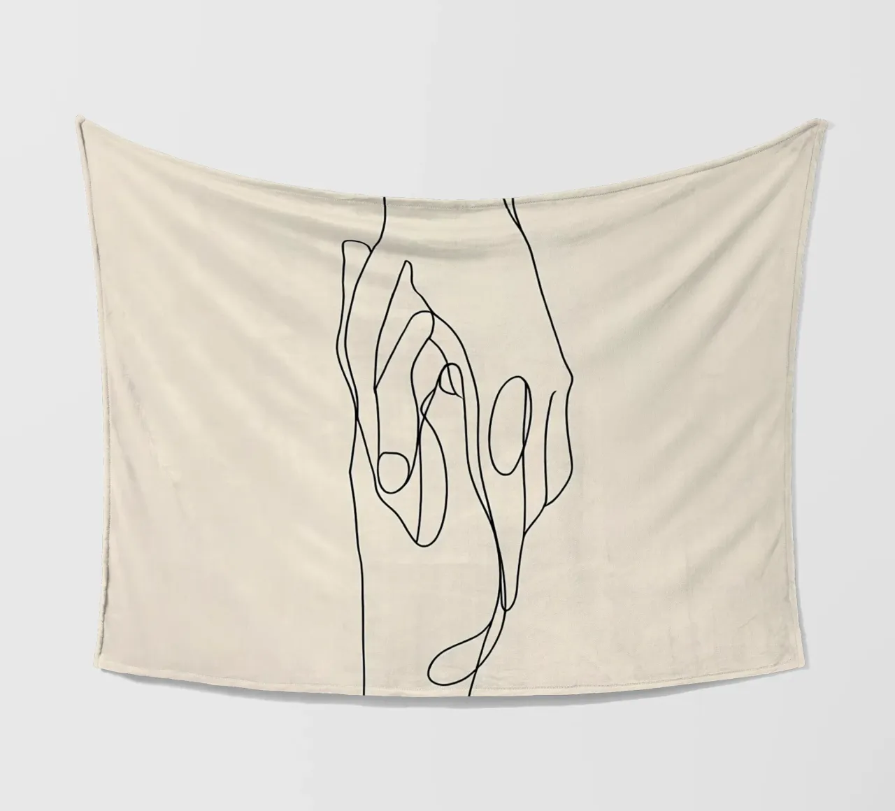 Mani connesse 2 Arte lineare minimalista coperta in pile da Viv Line Art