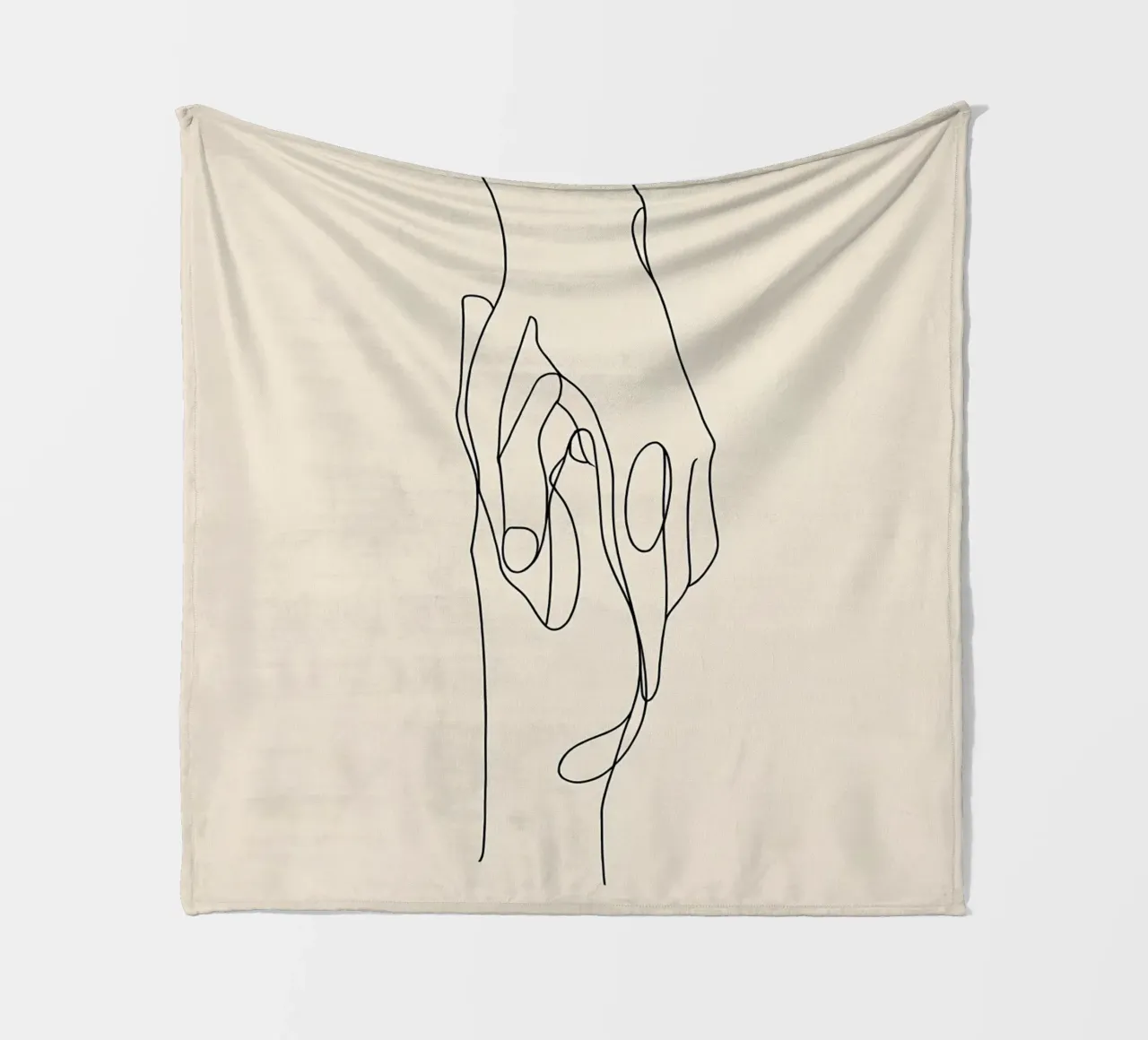 Mani connesse 2 Arte lineare minimalista coperta in pile da Viv Line Art