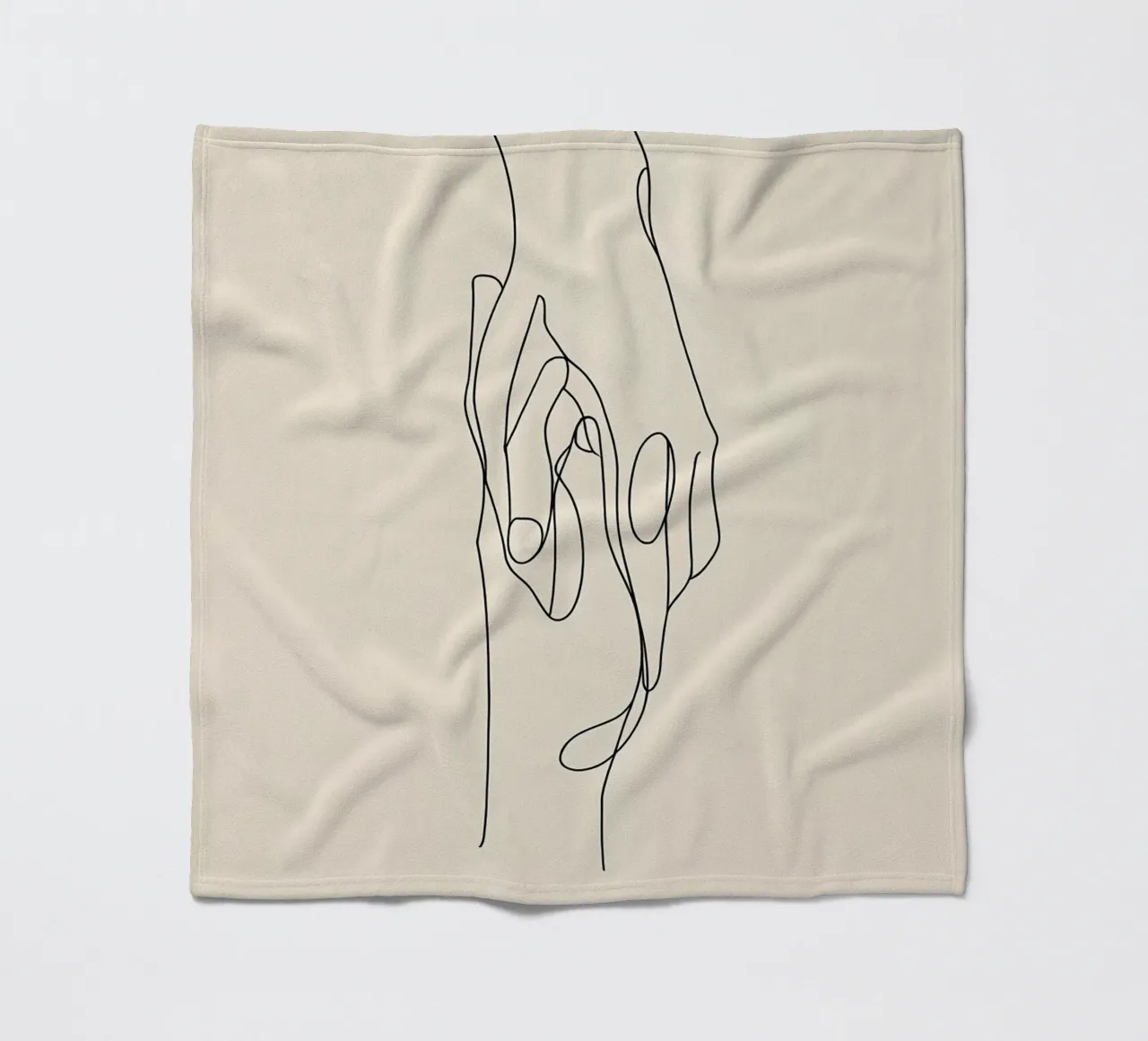 Mani connesse 2 Arte lineare minimalista coperta in pile da Viv Line Art
