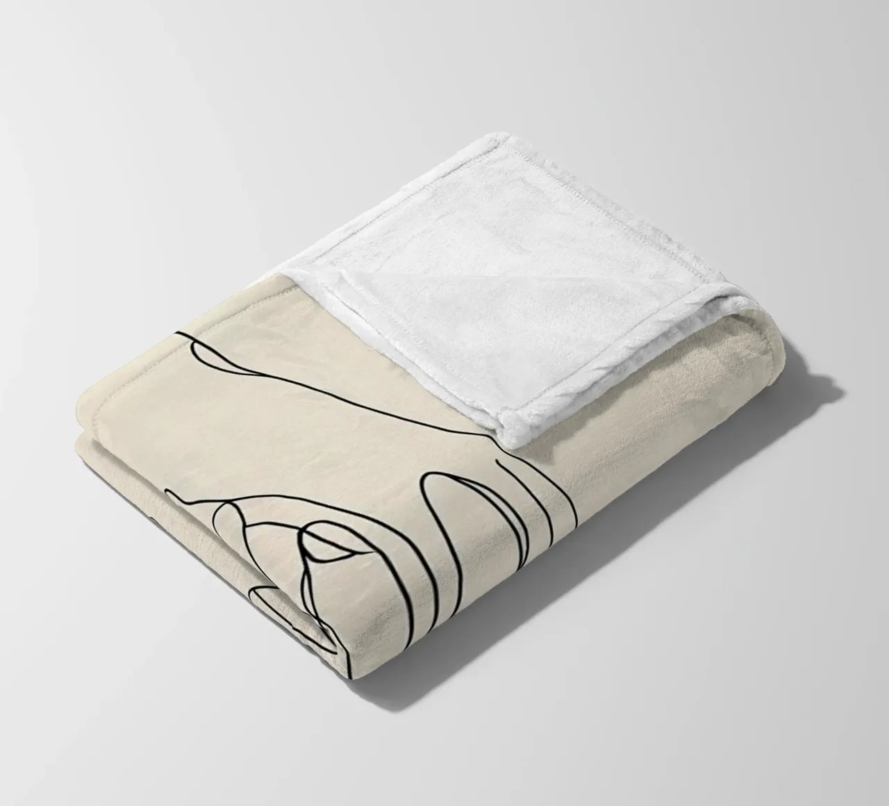 Mani connesse 2 Arte lineare minimalista coperta in pile da Viv Line Art
