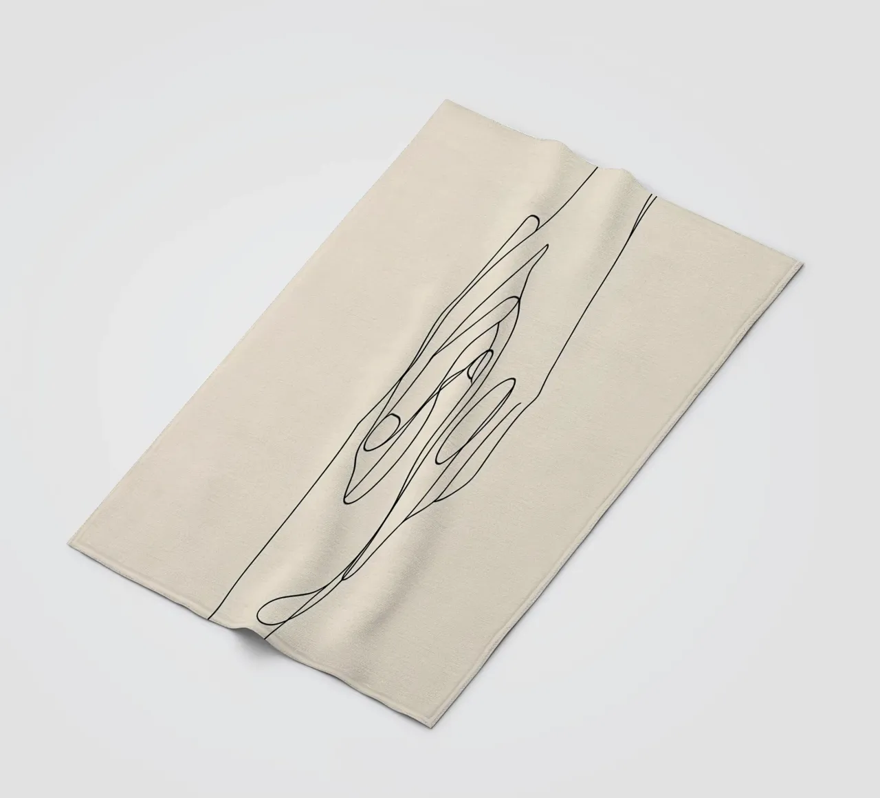 Mani connesse 2 Arte lineare minimalista coperta in pile da Viv Line Art