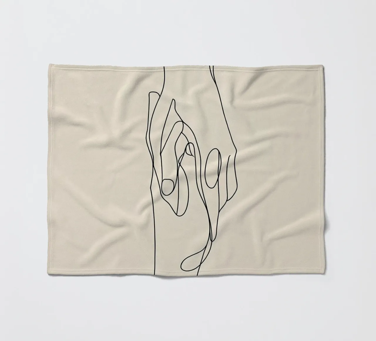 Mani connesse 2 Arte lineare minimalista coperta in pile da Viv Line Art