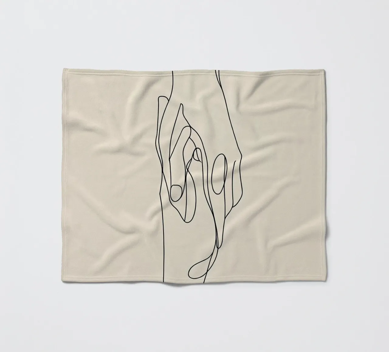 Mani connesse 2 Arte lineare minimalista coperta in pile da Viv Line Art