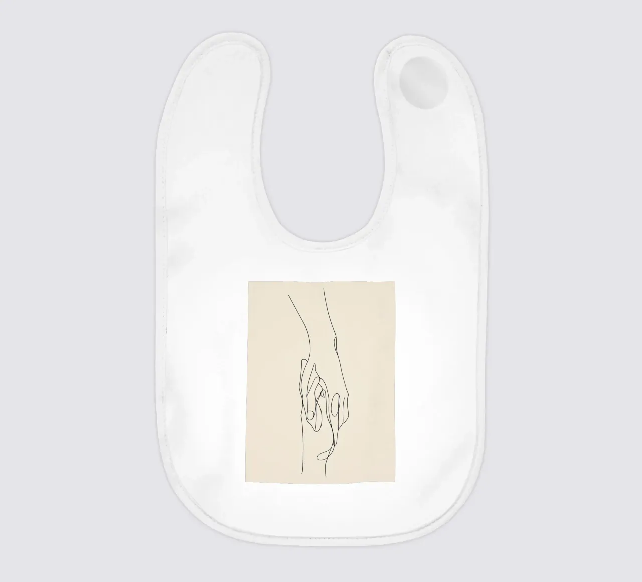 Mani connesse 2 Arte lineare minimalista bavaglino da Viv Line Art