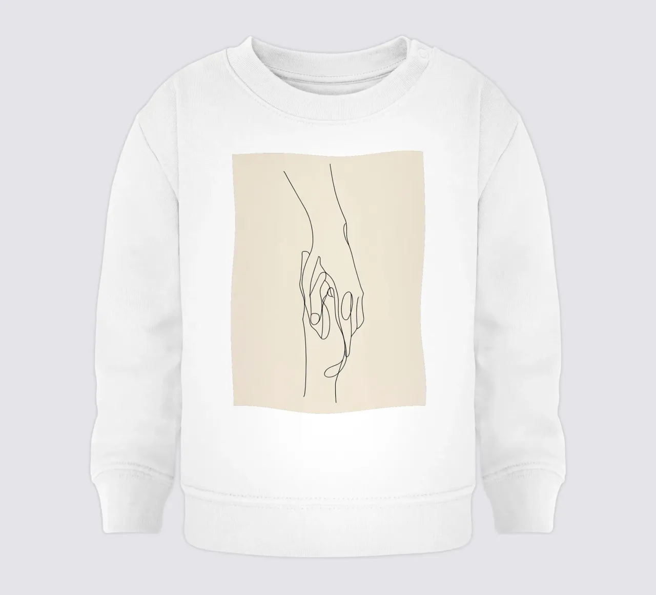 Mani connesse 2 Arte lineare minimalista felpa neonato da Viv Line Art