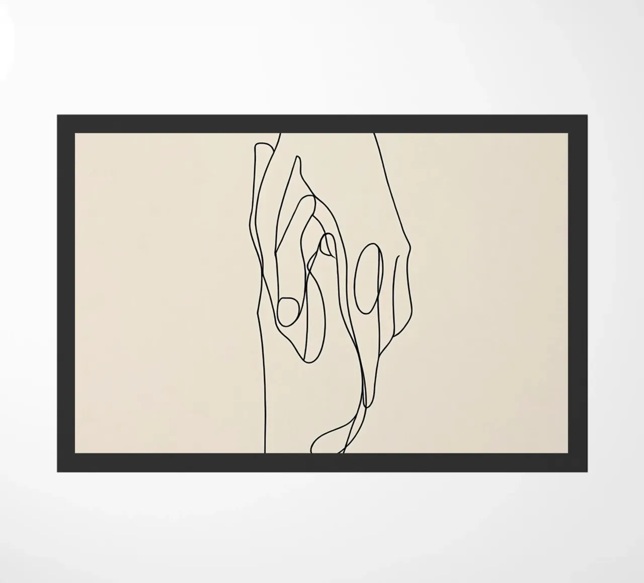 Mani connesse 2 Arte lineare minimalista zerbino da Viv Line Art