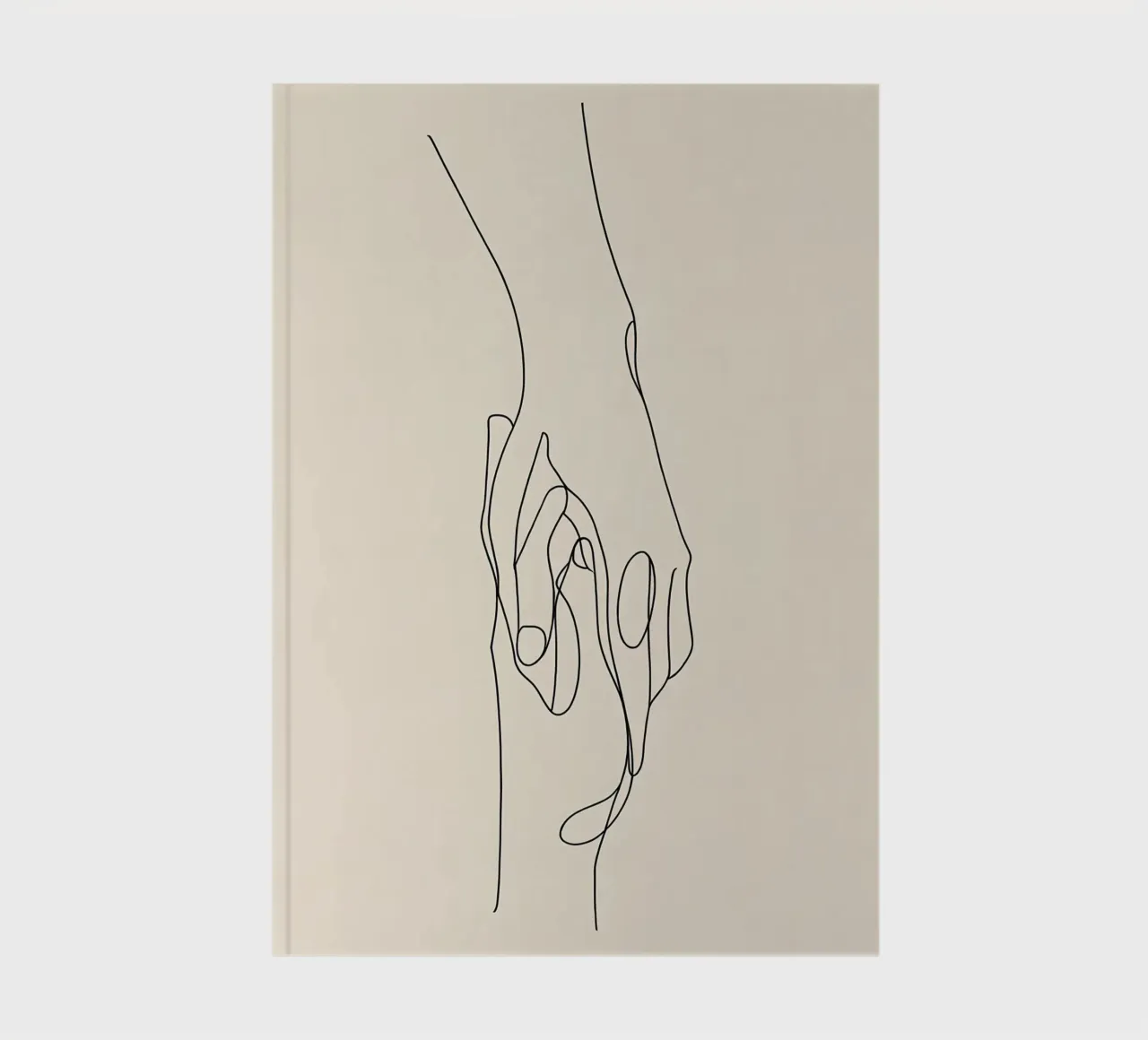 Connected Hands 2 Minimalist Line Art notebook by Viv Line Art