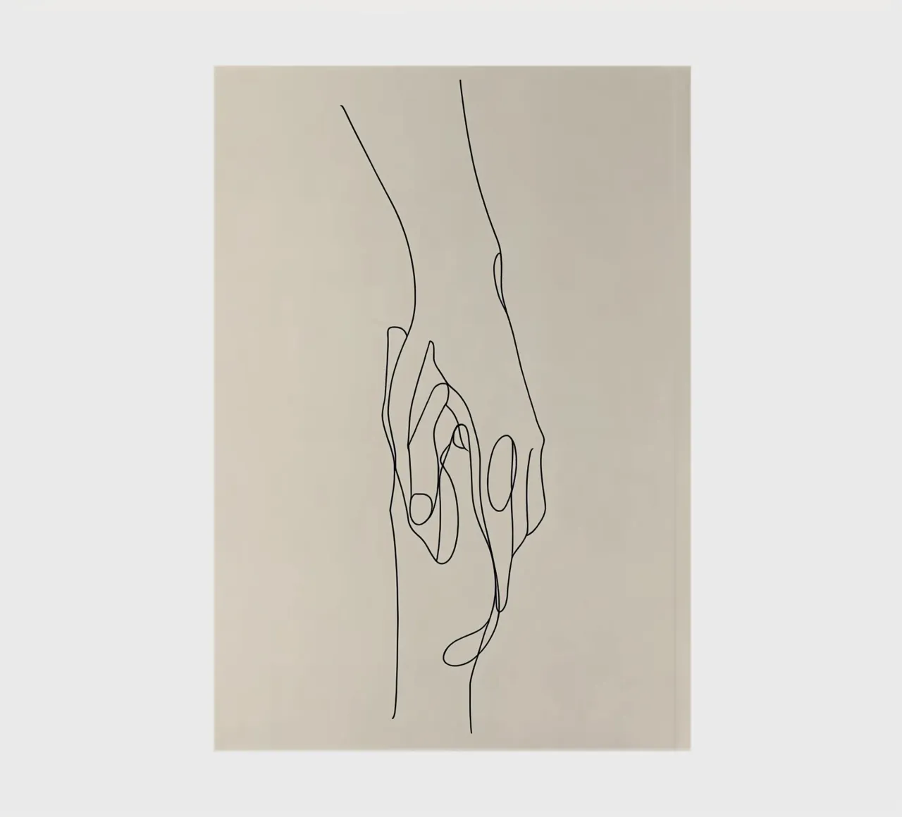 Connected Hands 2 Minimalist Line Art notebook by Viv Line Art
