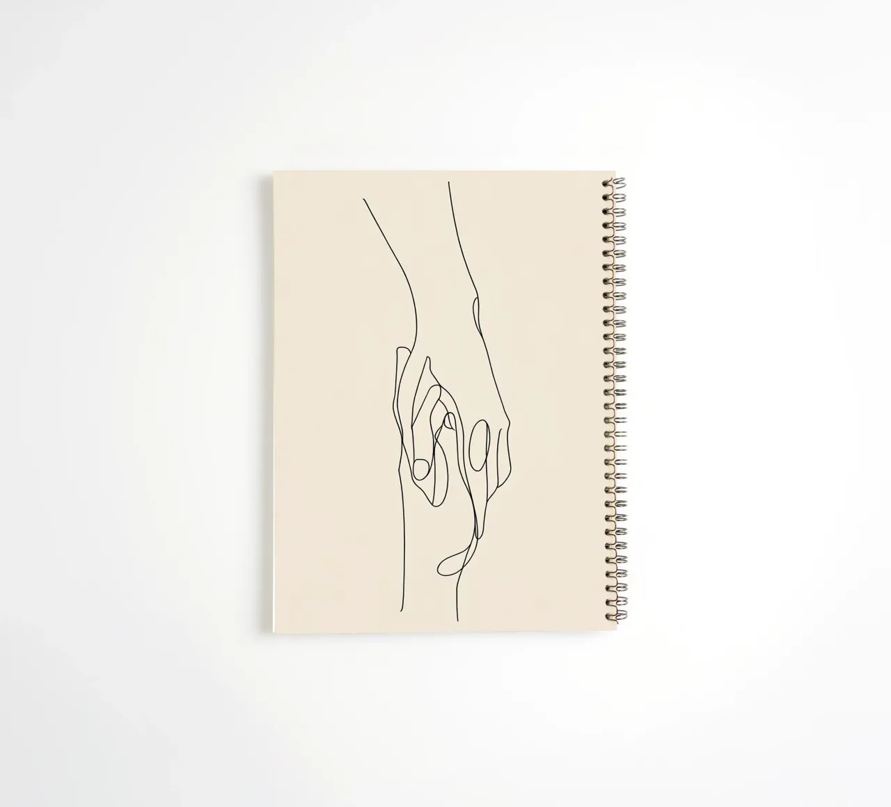 Connected Hands 2 Minimalist Line Art spiral notebook by Viv Line Art