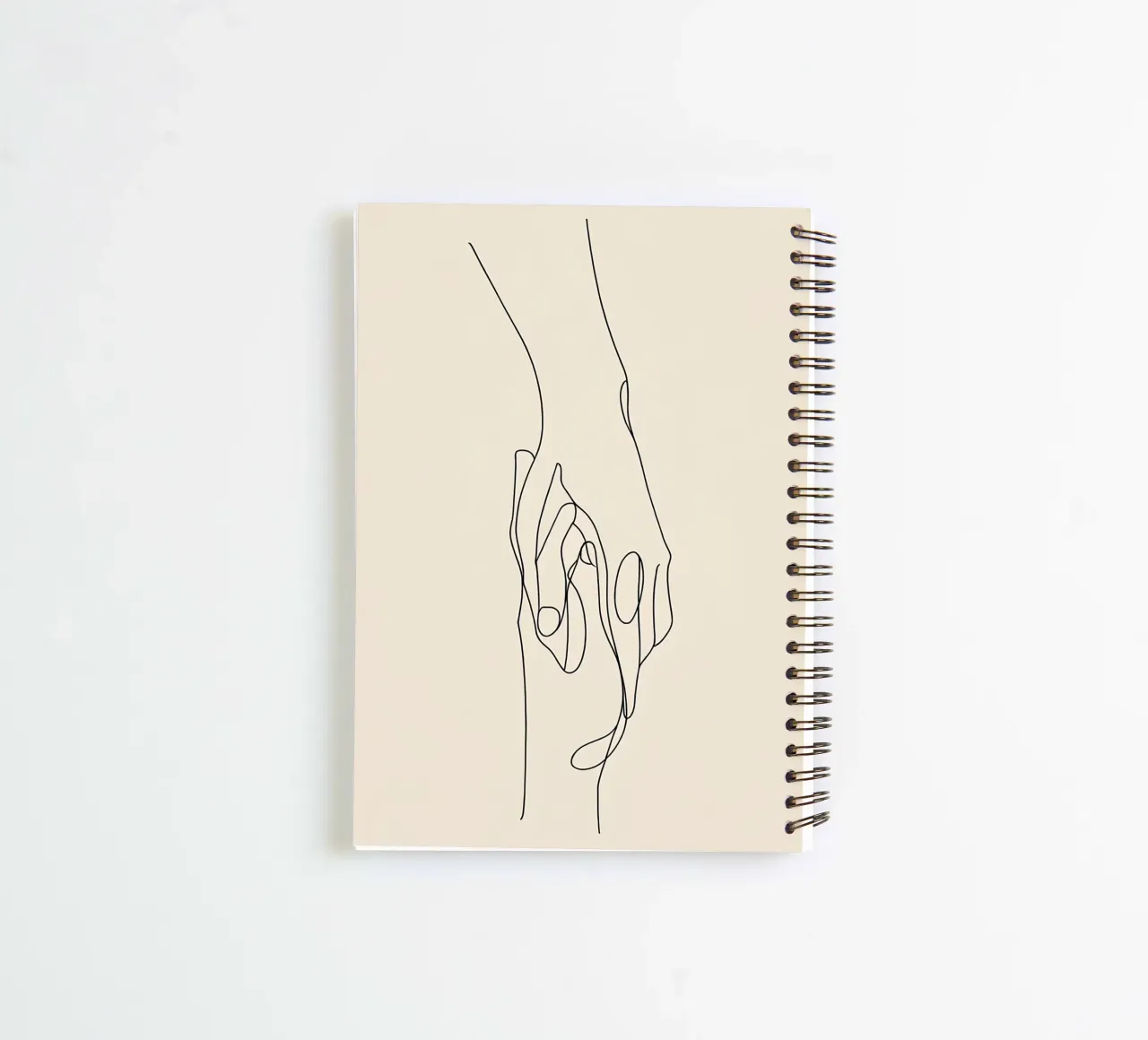 Connected Hands 2 Minimalist Line Art spiral notebook by Viv Line Art