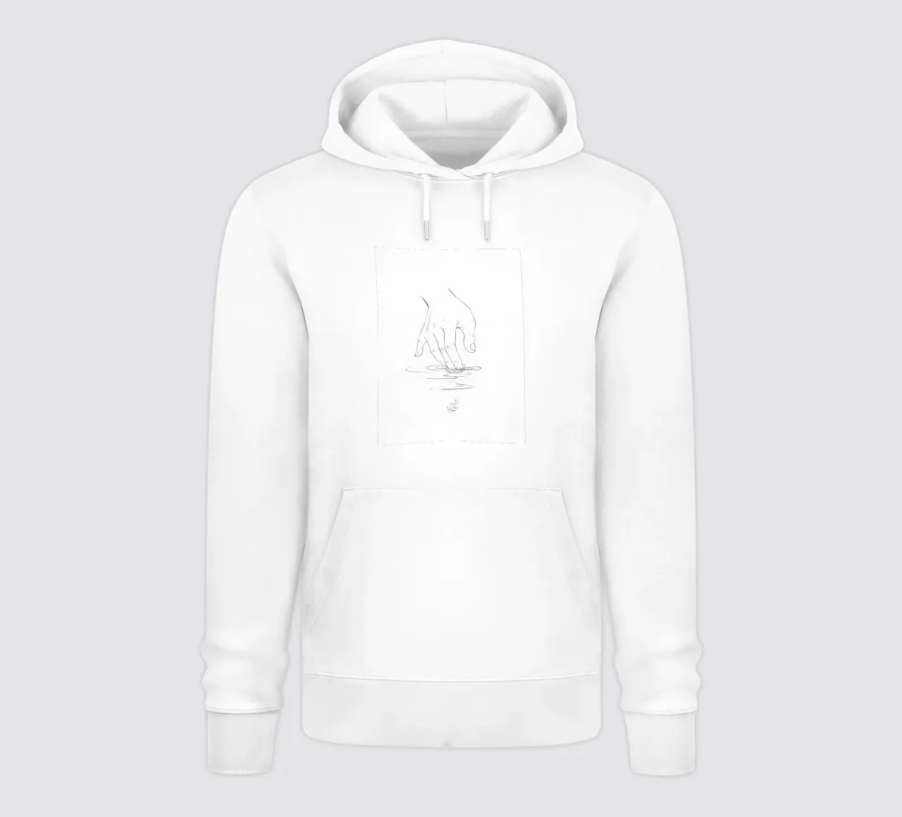 Mano sull'acqua Line Art minimalista felpa con cappuccio da Viv Line Art