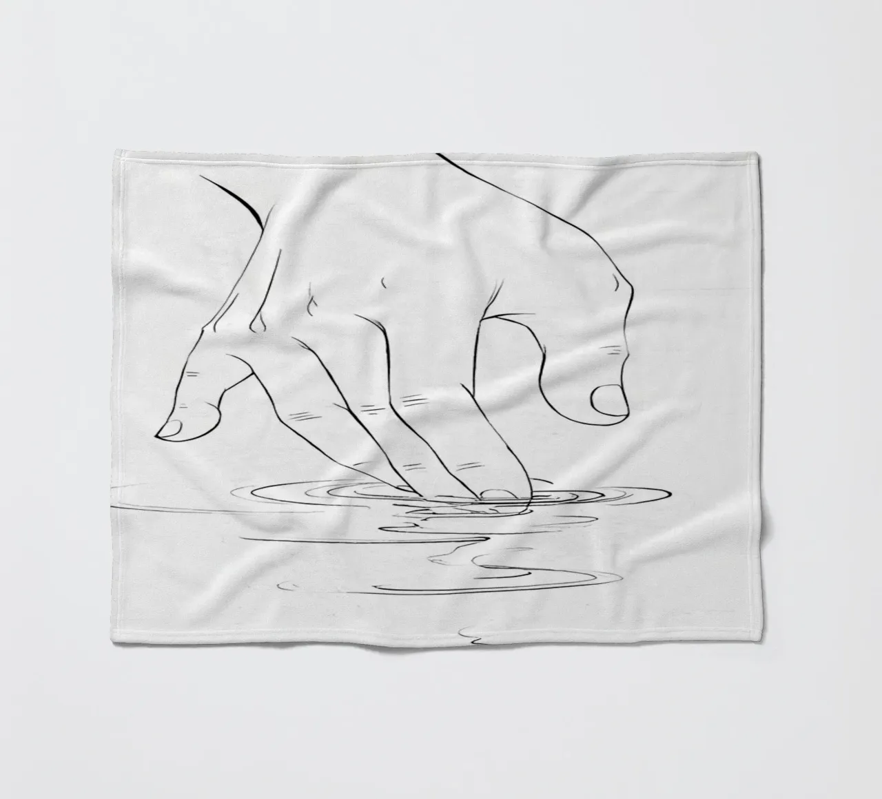 Mano sull'acqua Line Art minimalista coperta in pile da Viv Line Art