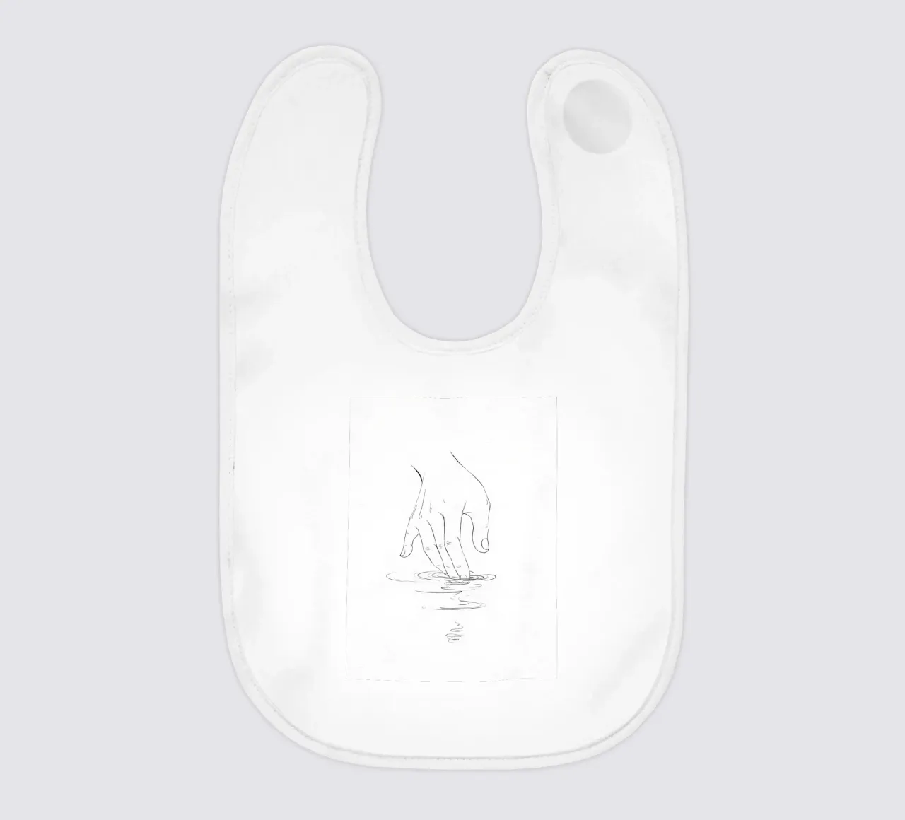 Mano sull'acqua Line Art minimalista bavaglino da Viv Line Art