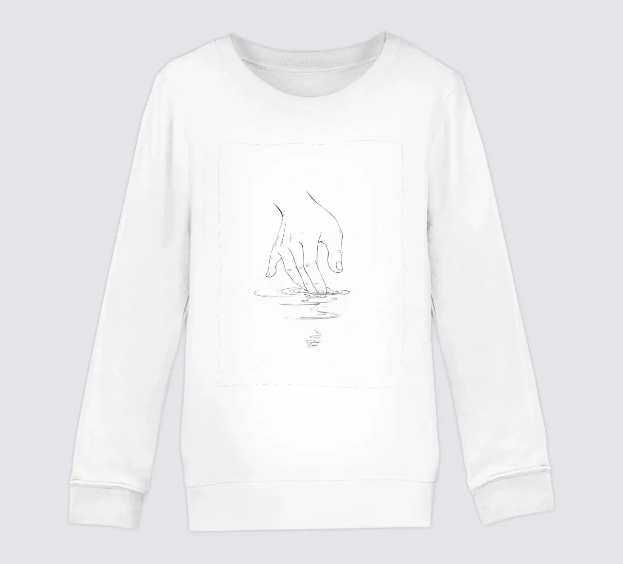 Mano sull'acqua Line Art minimalista felpa bambino da Viv Line Art