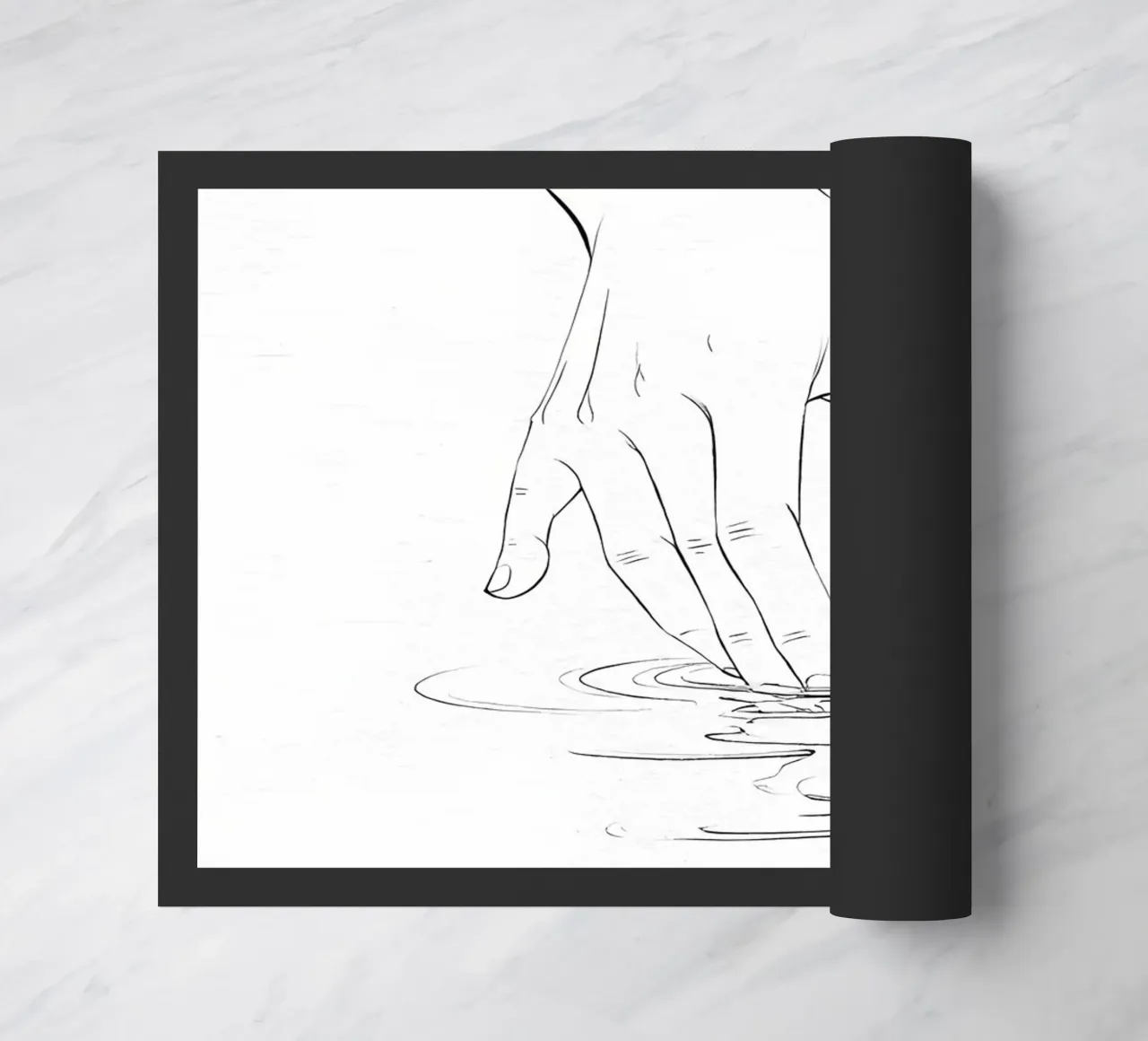 Mano sull'acqua Line Art minimalista zerbino da Viv Line Art