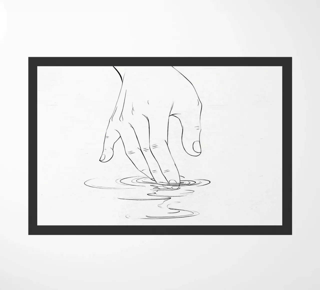Mano sull'acqua Line Art minimalista zerbino da Viv Line Art