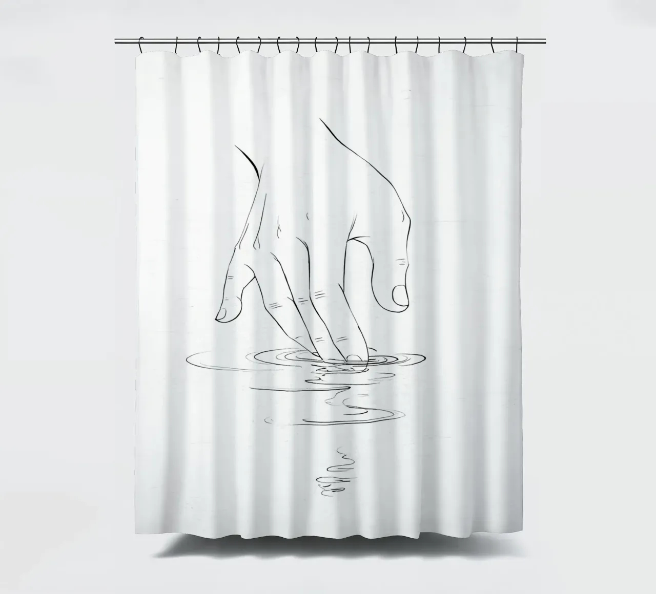 Mano sull'acqua Line Art minimalista tenda da doccia da Viv Line Art