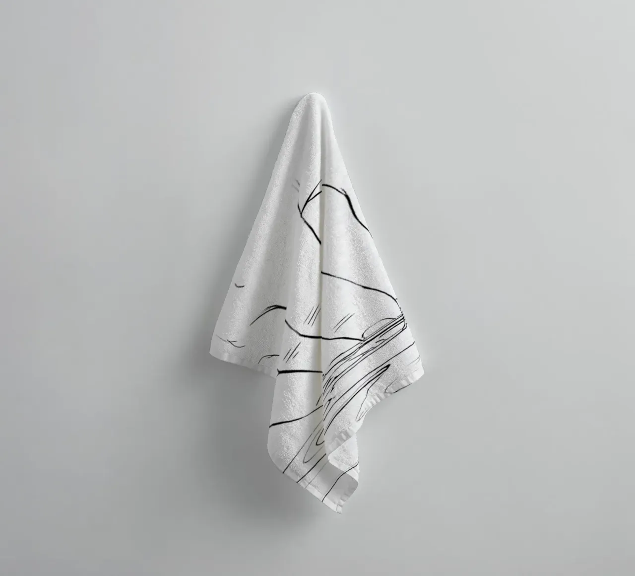 Mano sull'acqua Line Art minimalista asciugamano da bagno da Viv Line Art