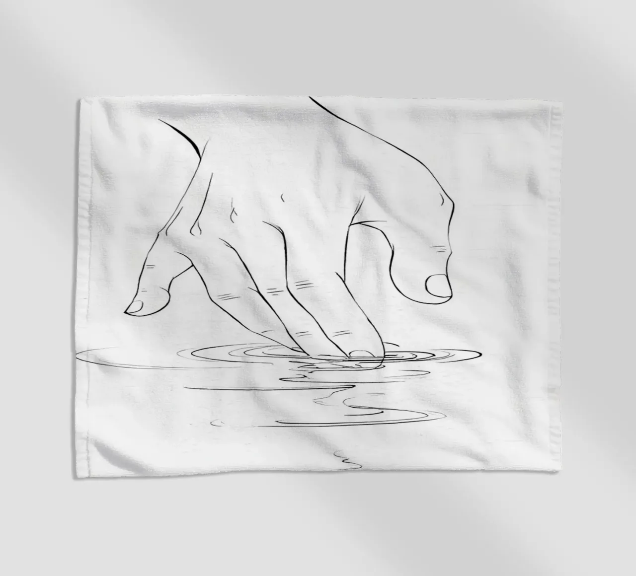 Mano sull'acqua Line Art minimalista telo mare da Viv Line Art