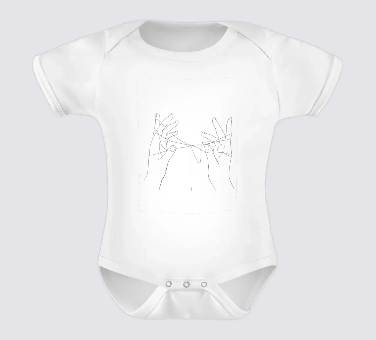 Hand Interaction Minimalist Line Art Kurzarm Babybody von Viv Line Art