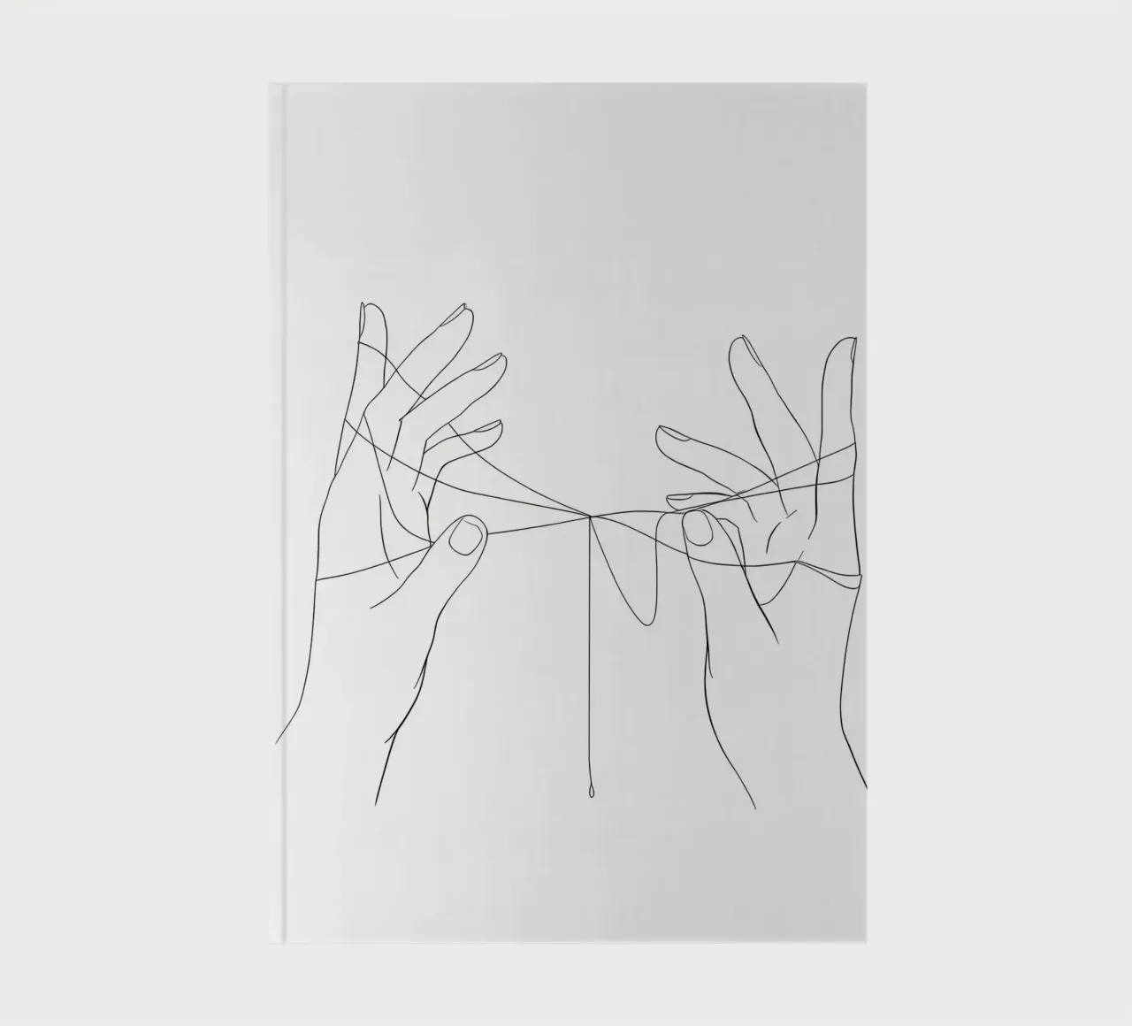 Hand Interaction Minimalist Line Art notebook by Viv Line Art