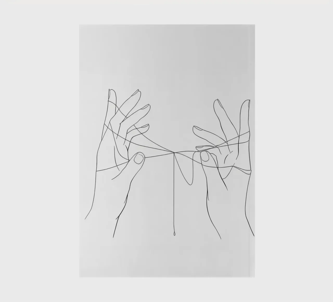 Hand Interaction Minimalist Line Art notebook by Viv Line Art