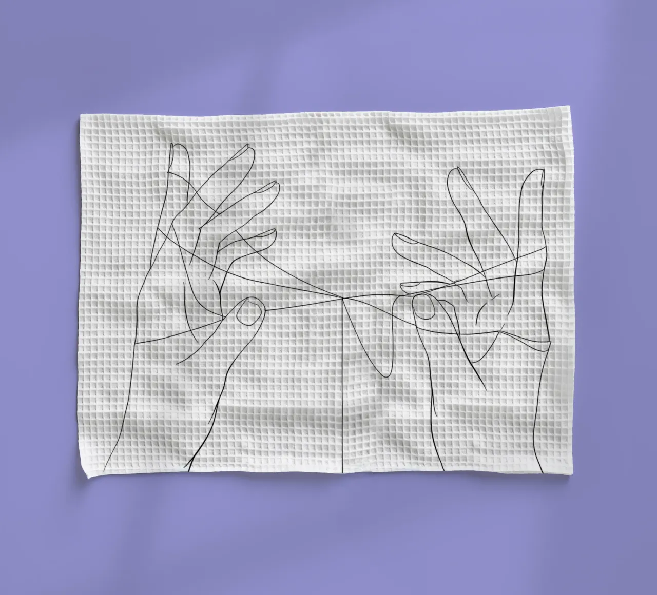 Interaction avec la main Art linéaire minimaliste torchon de Viv Line Art