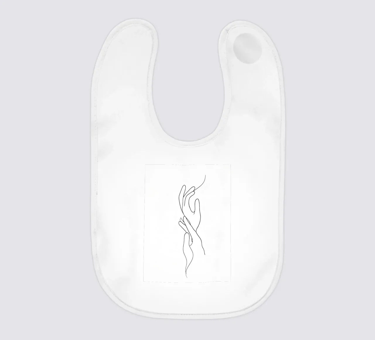 Mani connesse 3 arte lineare minimalista bavaglino da Viv Line Art
