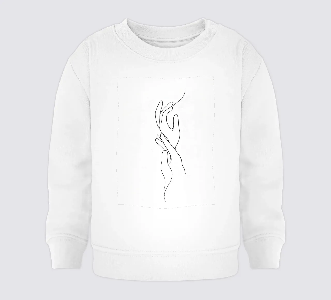 Mani connesse 3 arte lineare minimalista felpa neonato da Viv Line Art