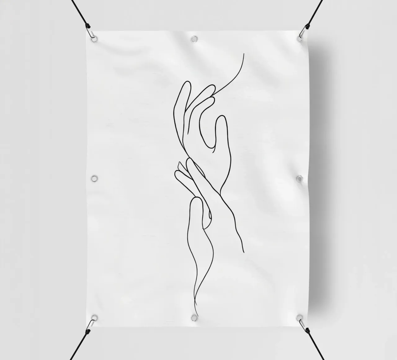 Mani connesse 3 arte lineare minimalista telo in pvc da Viv Line Art