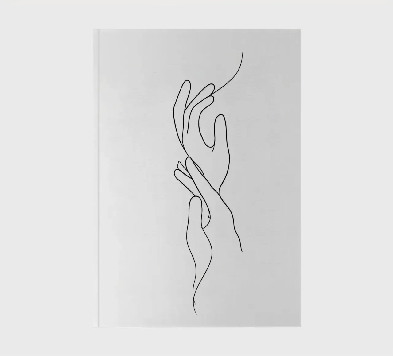 Connected Hands 3 Minimalist Line Art notebook by Viv Line Art
