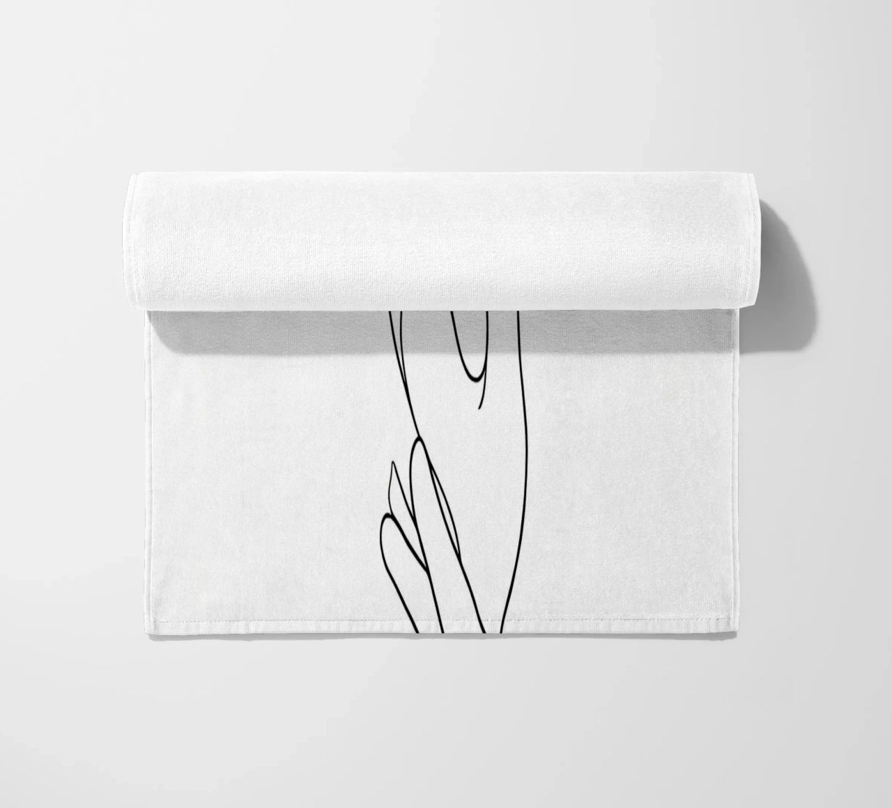 Mani connesse 3 arte lineare minimalista telo mare da Viv Line Art