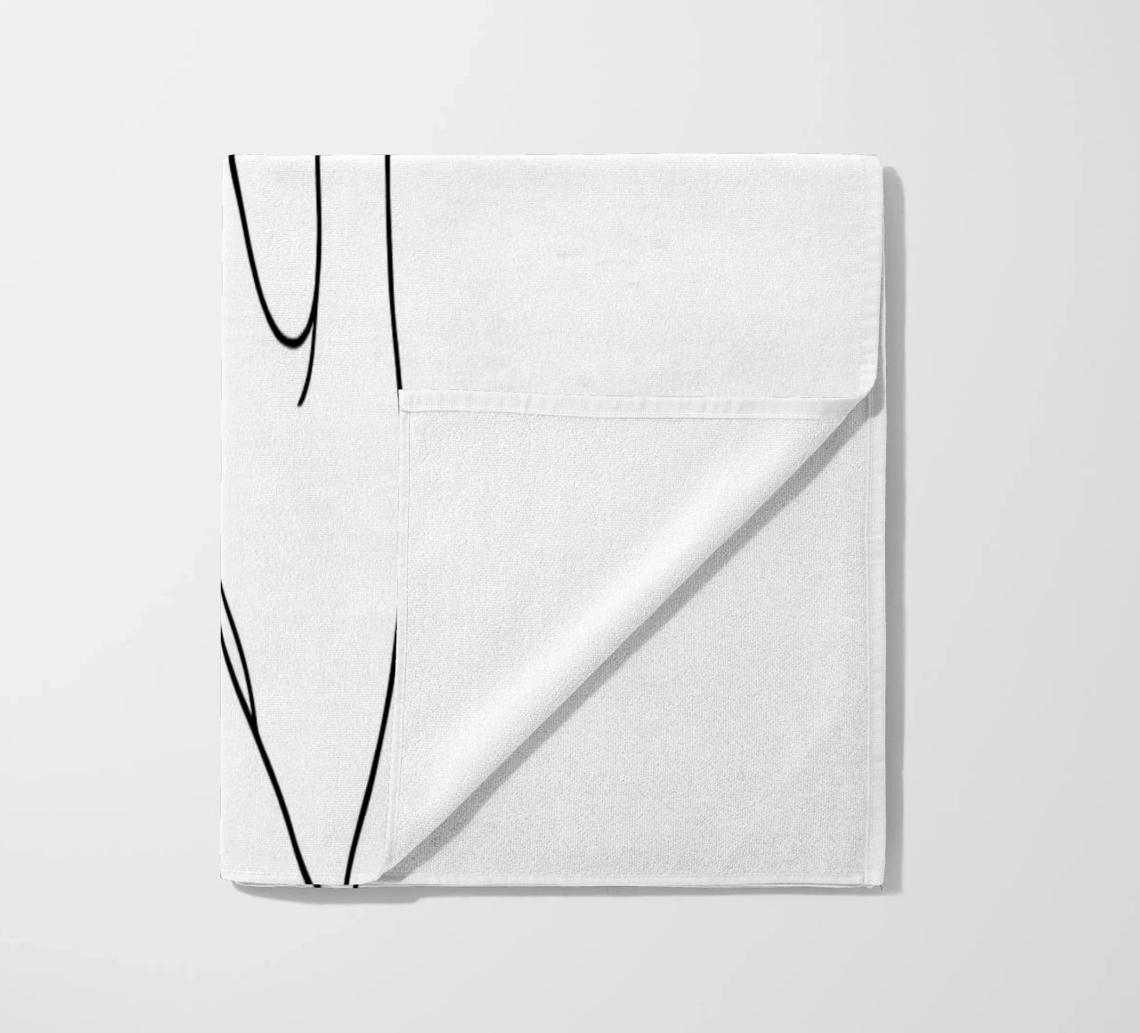 Mani connesse 3 arte lineare minimalista telo mare da Viv Line Art