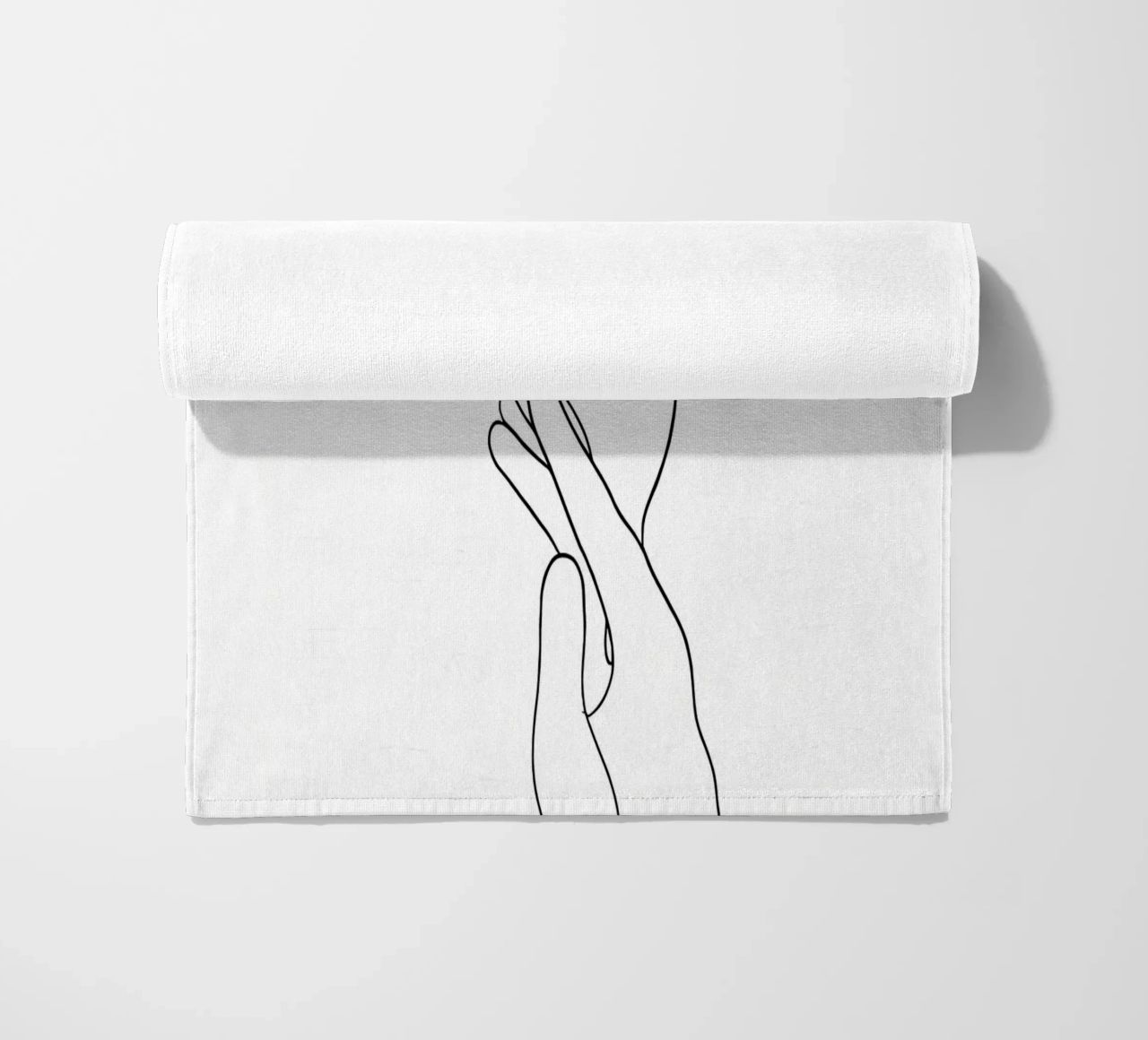 Mani connesse 3 arte lineare minimalista telo mare da Viv Line Art