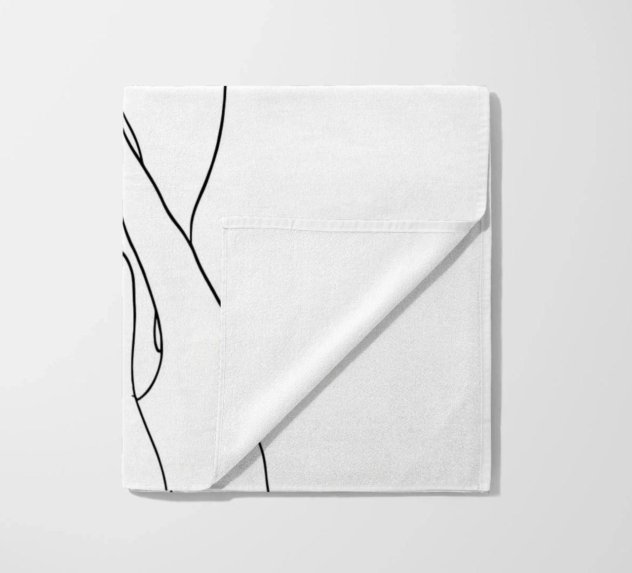 Mani connesse 3 arte lineare minimalista telo mare da Viv Line Art